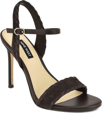 Nine West Maora Ankle Strap Stiletto Sandal in Dark Brown at Nordstrom, Size 10.5