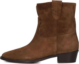 Notre-V Schoenen, Dames, Bruin, 37 EU, Su&egrave;de, Bruine Su&egrave;de Enkellaarsjes