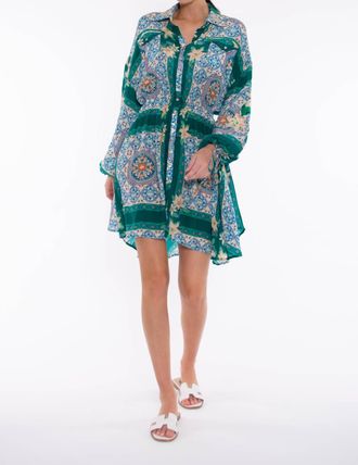 Sabrina Crippa Vega Dress In Aqua Grecia Tile