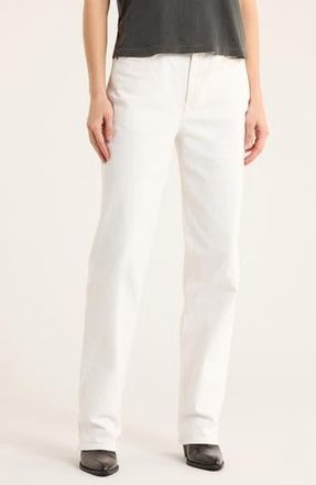 Buck Mason Rider High Waist Straight Leg Twill Jeans in Natural at Nordstrom Rack, Size 24