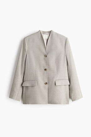 H&M Lapelless Blazer in Beige at Nordstrom, Size Xx-Small