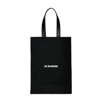 Jil Sander Tassen, Heren, Zwart, ONE Size, Katoen, Book Tote Bag