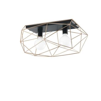 Luce-Ambiente-Design Plaf&oacute;n de metal negro y dorado 30x60x27cm