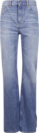 Chlo&eacute; Rechte Jeans met Split Zoom - Dames - Bootcut Jeans - Blauw - W29 - Katoen - Jeans