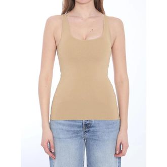 Toteme Compact Knit Tank - Dames - Tops zonder mouwen - Beige - M - Tops