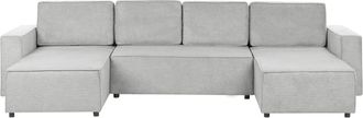 Beliani Sof&aacute; en U de tejido gris 4 personas