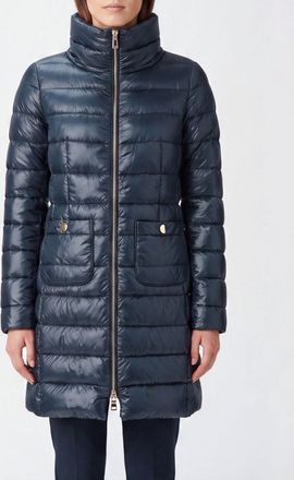 Herno Piumino lungo in nylon idrorepellente con collo alto e vestibilit&agrave; slim