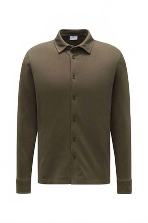 04651/ Mens Pique Long Sleeve Tee In Olive