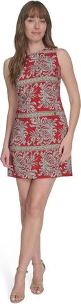 Tommy Hilfiger Womens Sleevless Pocket Salon Stretch Shift Dress, Samba Multi, 12 Petite