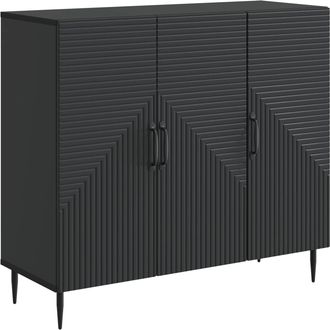vidaXL Aparador Negro 89 X 34,5 X 80 Cm Madera De Ingenier&iacute;a Vidaxl