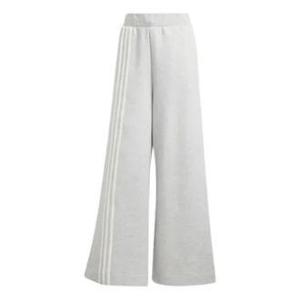 adidas Off Placed 3-Stripes Wide Pant - Dames - Trainingsbroeken - Grijs - S - Katoen - Fitness