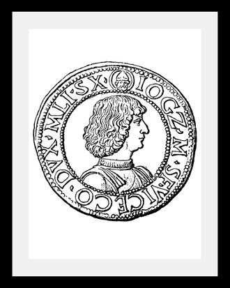 Queence Bild »Münze« Historische Persönlichkeiten Schwarz-Weiss HD Premium Poster-Druck inkl. Holzrahmen