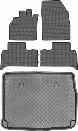 OEM Juego De Alfombrillas De Goma Para Coche Y Alfombrilla Para Maletero Para Renault Scenic Ii Minivan (2003-2009)