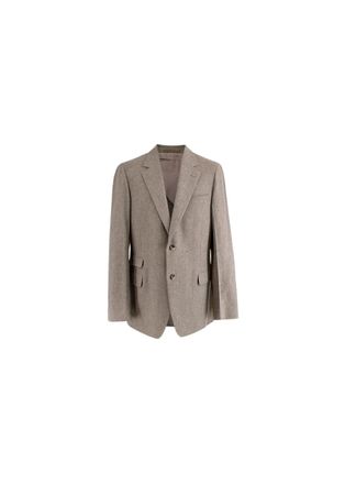 Saint Laurent Vintage Stone Herringbone Tweed Single Breasted Blazer Size XXL
