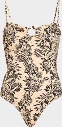 Ulla Johnson Hydra Staples Bandeau One-Piece Swimsuit