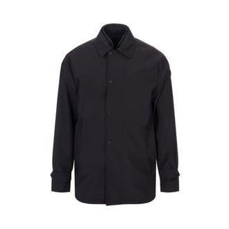 Moncler Single-Breasted Coats, male, Blue, Size: M Brecon Midi 3-in-1 Jacket - La Giacca Camicia Midi Brecon 3 in 1