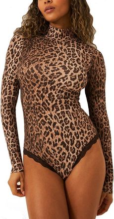 Stripe and Stare The Polo Body in Classic Leopard Brown at Nordstrom, Size X-Small Uk