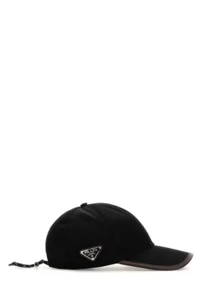 Prada Mens Black Re-Nylon Baseball Cap Nero Cappelli Hat