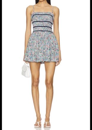 Free People Bali Checked Out Sundress In Multi Blue