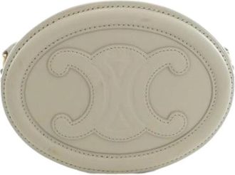 Celine Pre-owned Cross Body Bags, female, Beige, Size: ONE SIZE Pre-owned Cross Body Oval Purse Calf Shoulder Bag