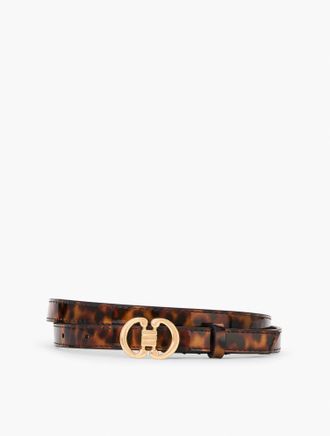 Talbots Tortoiseshell Patent Slim Belt - Brown - Large Talbots