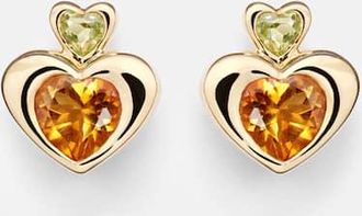 Roxanne First Orecchino singolo in oro 14kt con citrino e peridoto