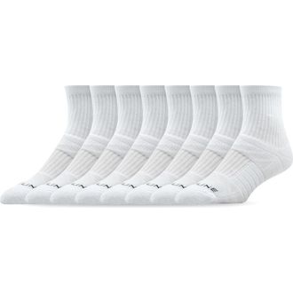 Strideline 8-Pack Half Calf Socks in White at Nordstrom, Size Medium