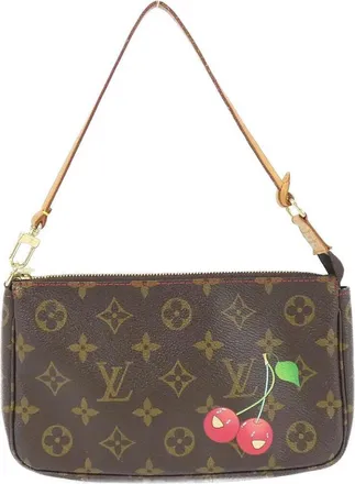 Louis Vuitton Marron Coated Canvas Pochette Pouch (Pre-Owned)
