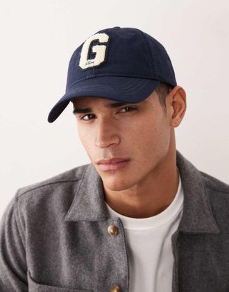 GANT Cappellino con visiera color blu navy con G applicata