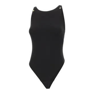 Elisabetta Franchi Body, female, Black, Size: L Sleeveless Bodysuit