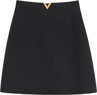 Valentino Garavani Vlogo Signature Wool And Silk Skirt