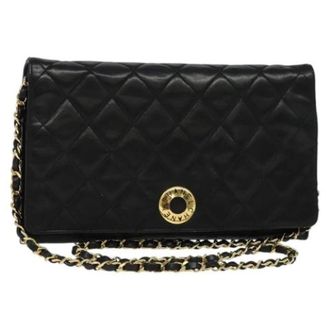 Chanel Pre-owned Leather chanel-bags - Dames - Pre-owned - Zwart - Maat: ONE Size Leer