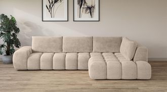 Inosign Ecksofa »AZITA Designsofa, elegant und bequem L-Form, Bubble-Optik« lose Rückenkissen, traumhafte Steppung, Masse B/T/H: 352/210/72 cm
