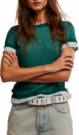 Free People Womens Tasha Tee In Icy Lake Combo