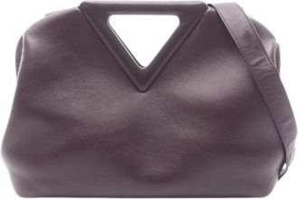 Bottega Veneta Pre-owned Point Medium leren 2-way schoudertas - Dames - Vintage Handtas - Paars - ONE Size - Leer - Vintage