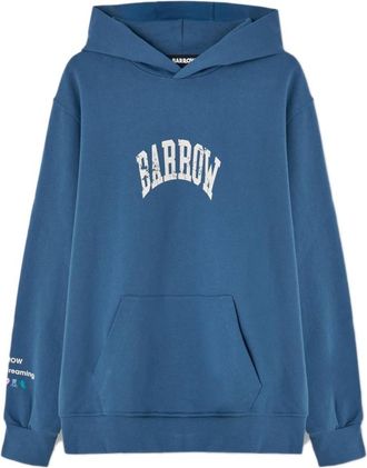Barrow Hoodies, male, Blue, Size: L Blue Hooded Sweater with Logo Print