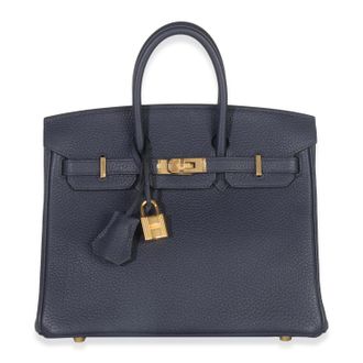 Herm&egrave;s Herm&egrave;s Togo Birkin 25 GHW Bleu nuit