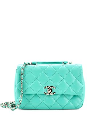 Chanel Coco Trip Flap Bag Quilted Shiny Lambskin Medium shoulder bag - Blauw