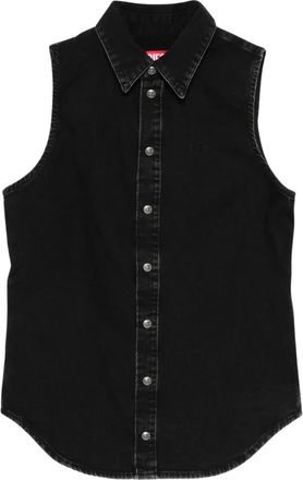 Diesel De-Eazy-Sl Camicia - Dames - Spijkeroverhemden - Zwart - M - Katoen - Overhemden
