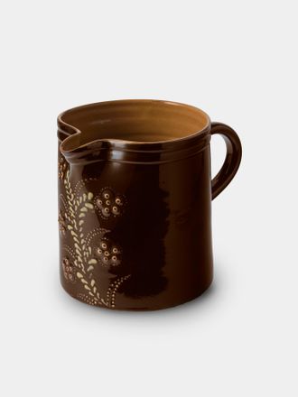 Poterie d'&Eacute;vires Flowers Hand-Painted Ceramic Straight-Edge Medium Jug