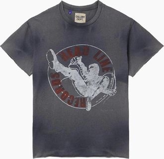 Gallery Dept. Mens Gallery Dept Headline Records T-Shirt in Washed Black - Size: 38