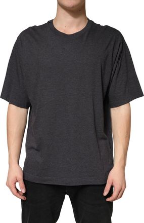 Dolce & Gabbana Mens Dark Grey Cotton Crewneck Short Sleeve Gray