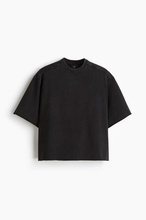H&M T-Shirt in Oversized Fit - Schwarz