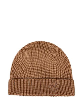 Tagliatore turn-up logo-embroidery beanie - men - Merino - One Size - Brown