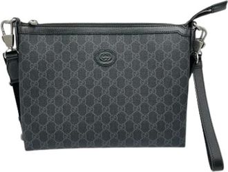 Gucci Pre-owned Cross Body Bags, male, Black, Size: ONE SIZE Pre-owned Vintage Messenger Bag