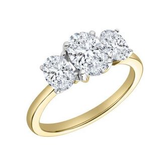 LuvMyJewelry Delila 14K Gold Oval Cut Lab Grown Diamond Trinity Ring - 2 ct in 14K Yellow Gold at Nordstrom, Size 6.5