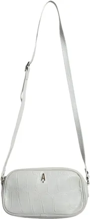 Aniye By White Croc Print Leather Crossbody Sling Womens Bag (Pre-Owned)