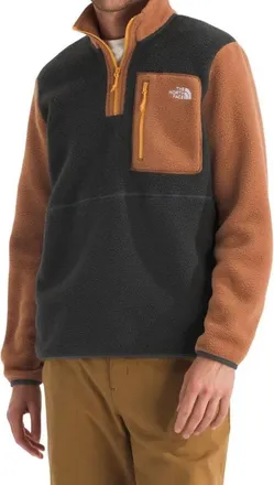 The North Face Yumiori Quarter Zip Jacket In Asphalt Grey Burnt Umber Summit Gold