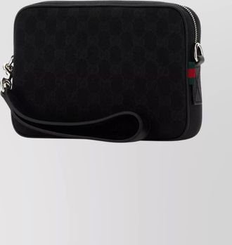 Gucci rectangular fabric clutch wrist strap