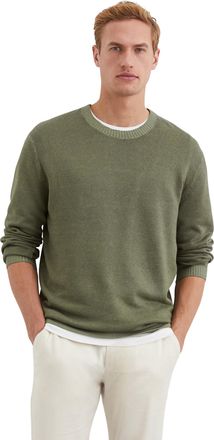 Marc O'Polo Rundhalspullover MARC OPOLO, Herren, Gr. XXL, oak ash, Strick, Obermaterial: 67% Leinen, 33% Baumwolle, Rundhals, B&uuml;ndchen, Pullover Rundhalspullover